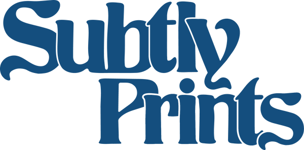 SubtlyPrints logo – bespoke custom poster art and personalised prints for meaningful gifting