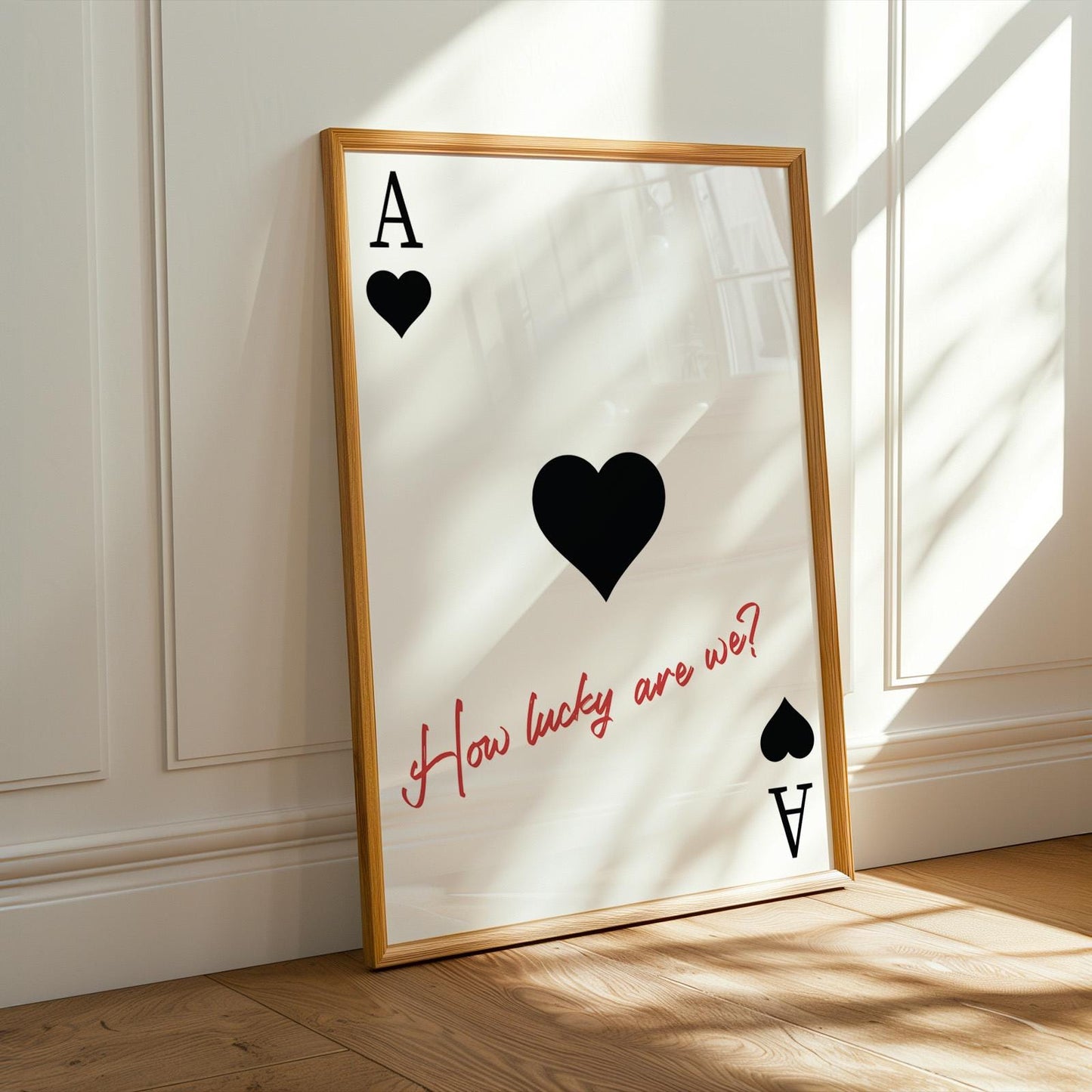 framed Western poster Lucky Ace Of Hearts Card music lyric a heartfelt cowboy decor piece