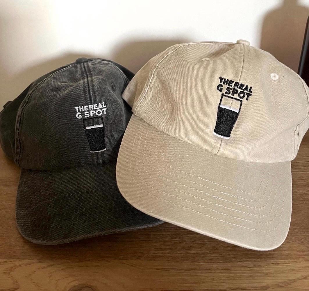 The Real G Spot Embroidered Funny Hat, ideal for beer and pub culture enthusiasts.