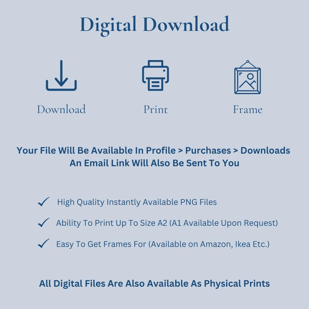 Print your art at home and frame for quick instant gallery high quality art. Printable file art ready now