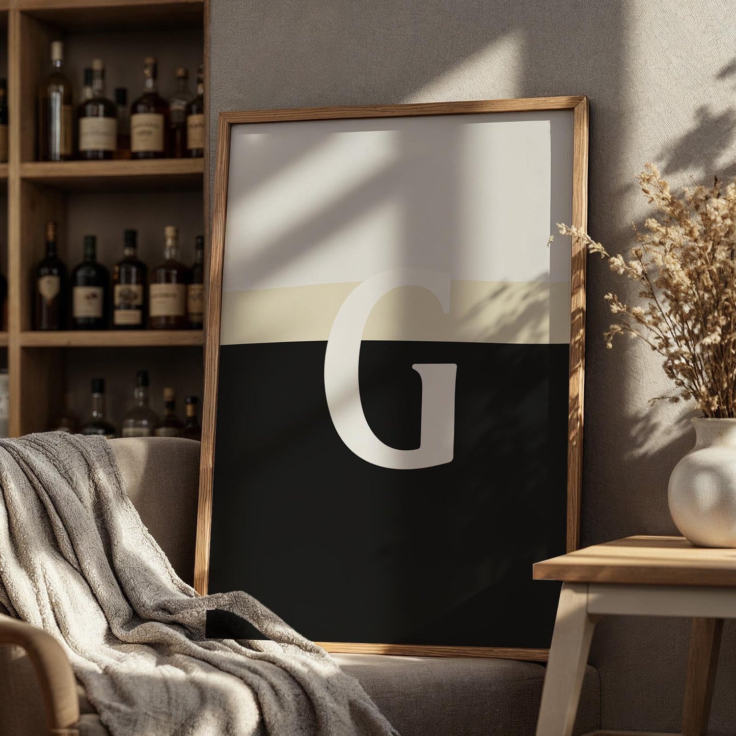 Close-up ireland pint glass art with split G design, clean monochrome aesthetic, ideal gift for beer fans.