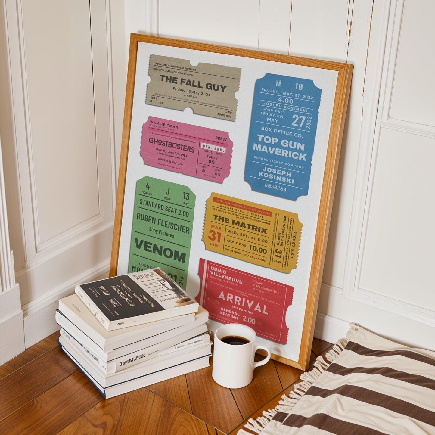 Retro Inspired Blockbuster venue pass art. ideal thoughtful gift for him or her colourful home decor