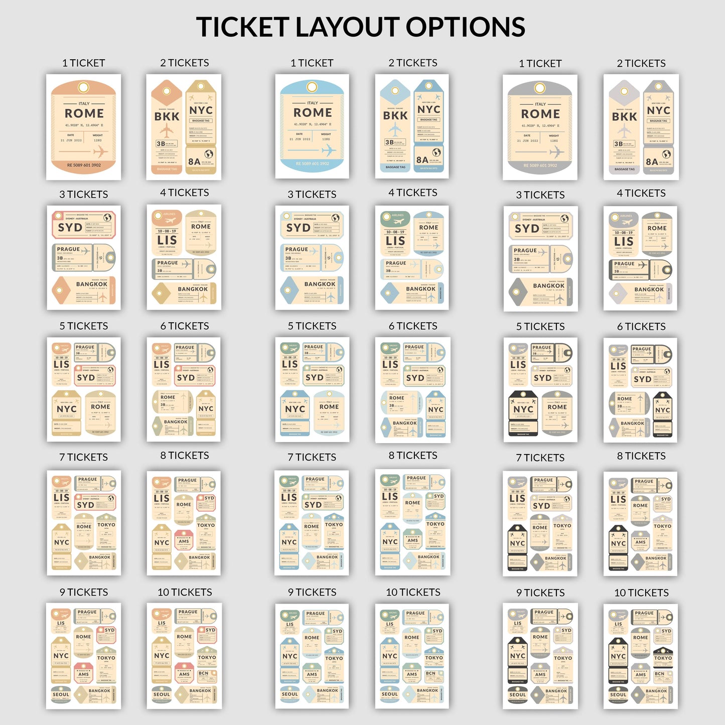 Vintage airport tags framed poster can have up to 10 luggage tag stubs on it for all of your travels and holidays.
