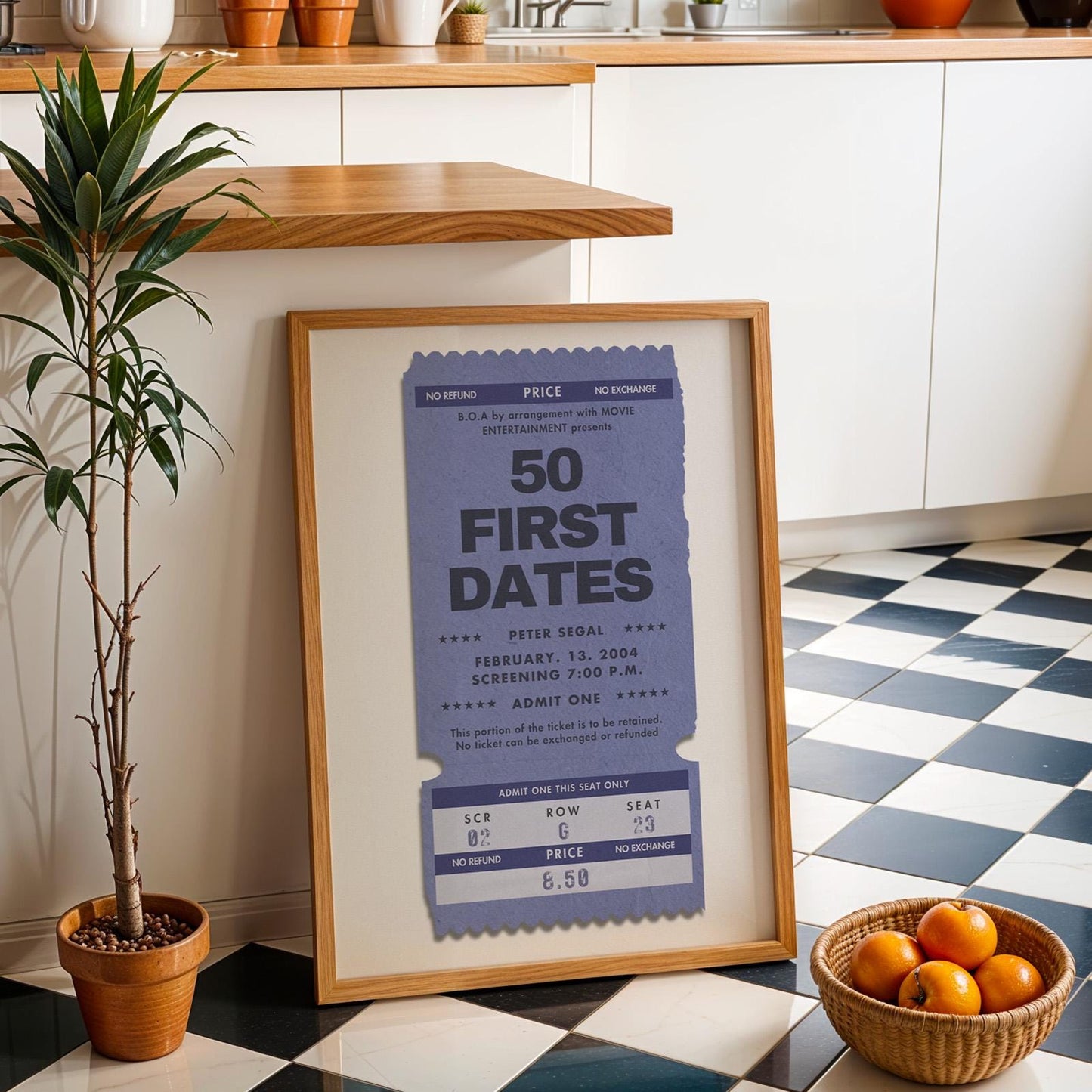 blue yellow and beige colour options for trio of personalised posters. easy and quick to print and frame.