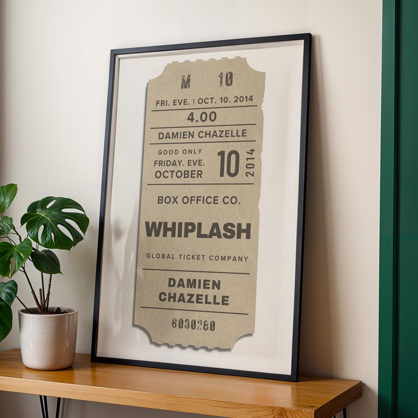 digital file art leaning on wall in office. nostalgic sentimental movie fan present idea