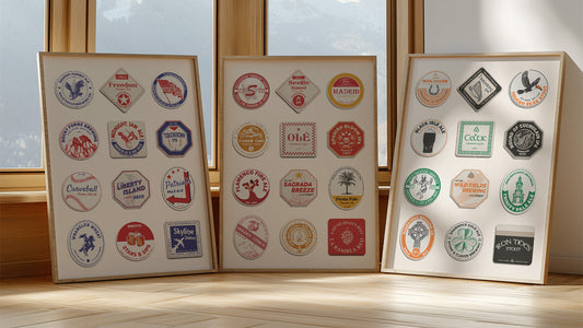 three global beer mat posters