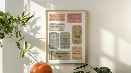 custom music concert ticket poster on wall
