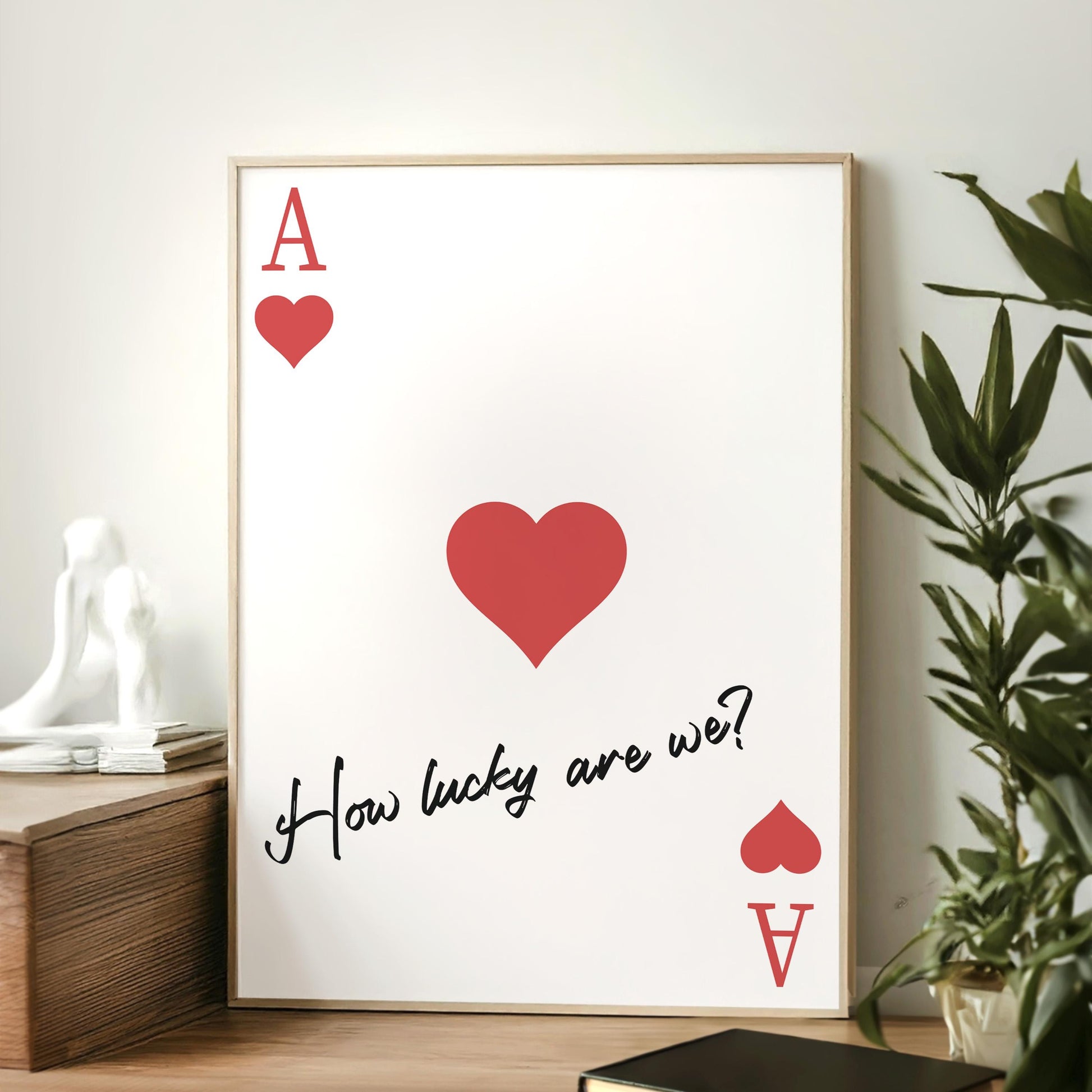 Western-style printable wall art with ace of hearts and sweet quote digital file for country home decor