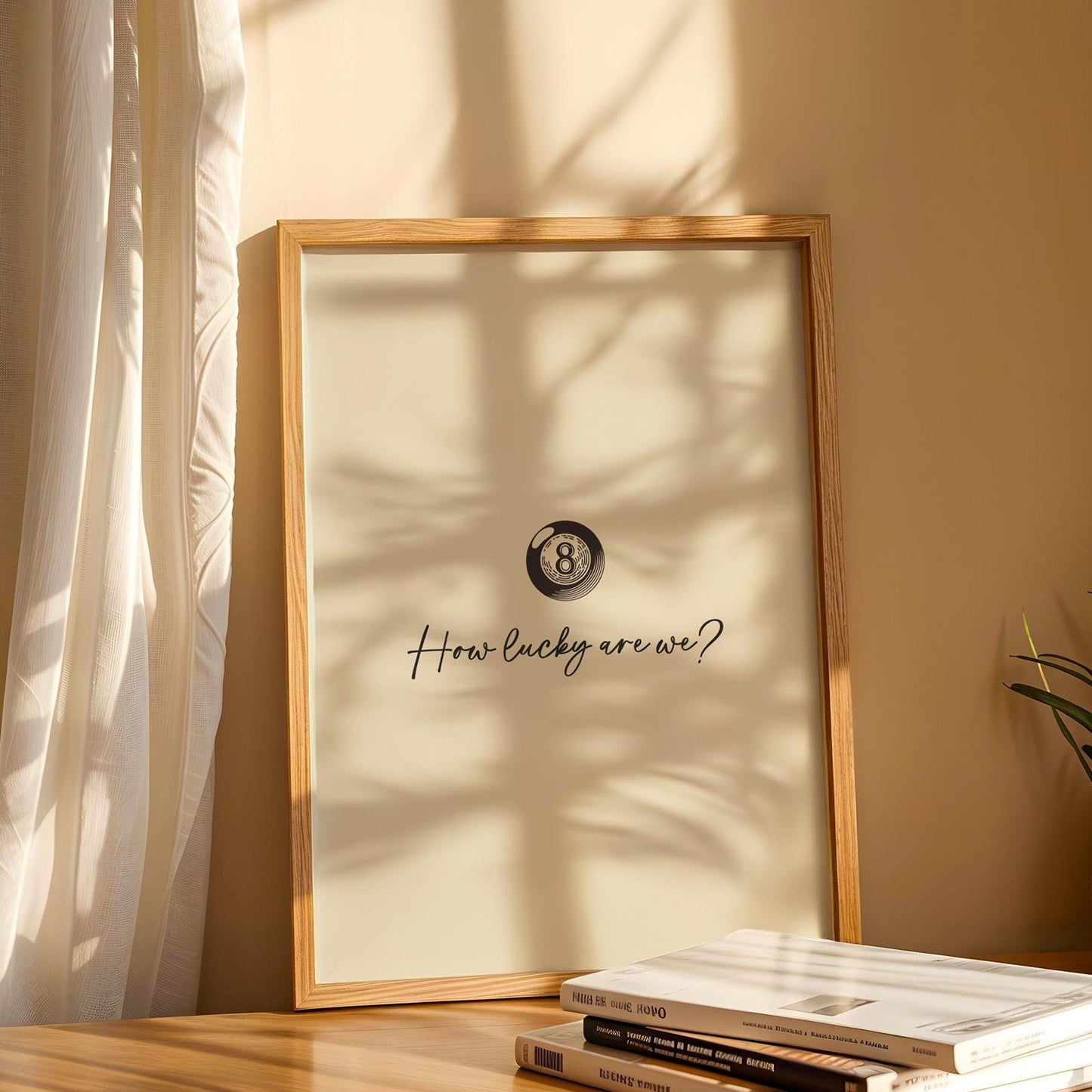 Retro eight ball country lyric poster, minimal download art perfect for rustic bedrooms or home bars.
