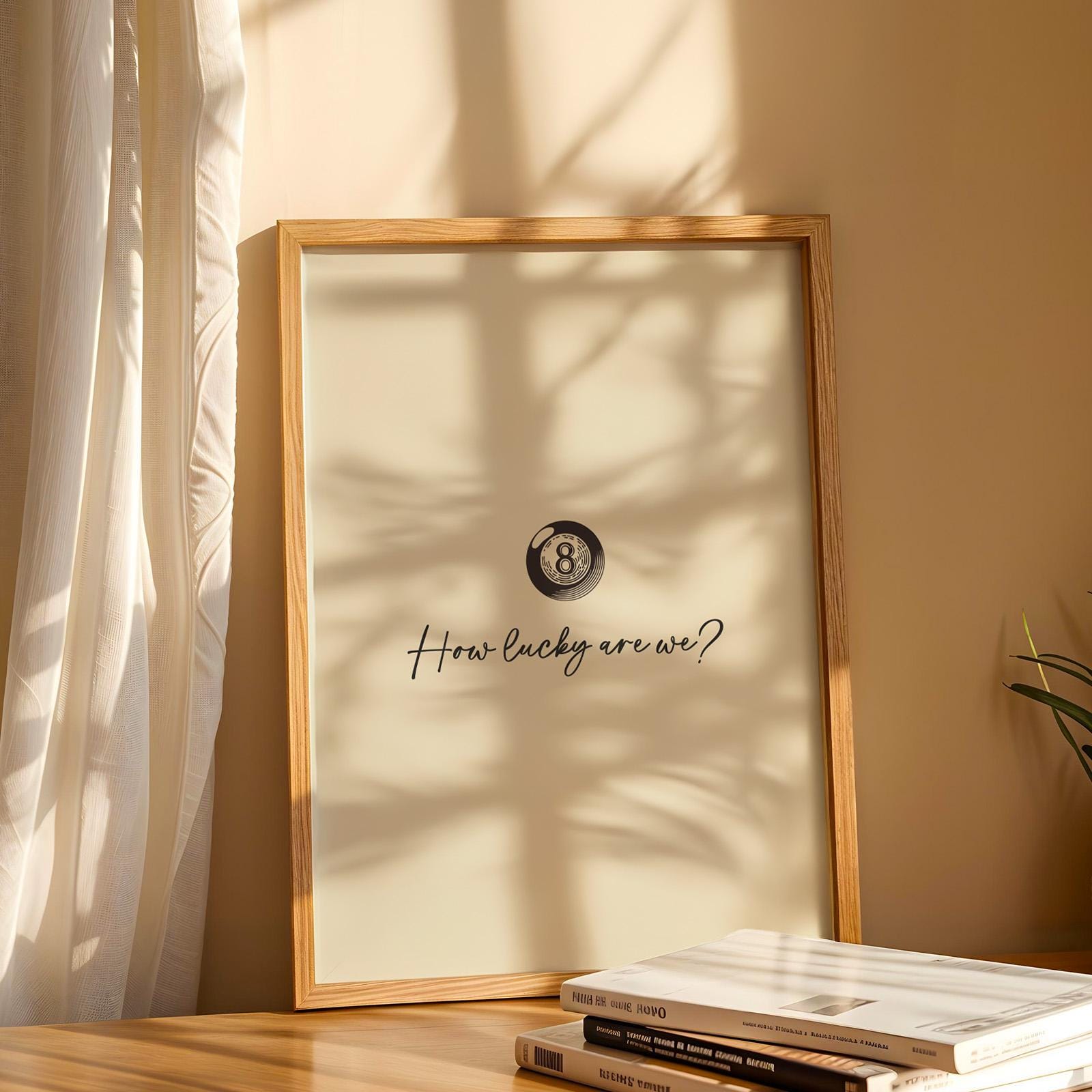 Retro eight ball country lyric poster, minimal download art perfect for rustic bedrooms or home bars.