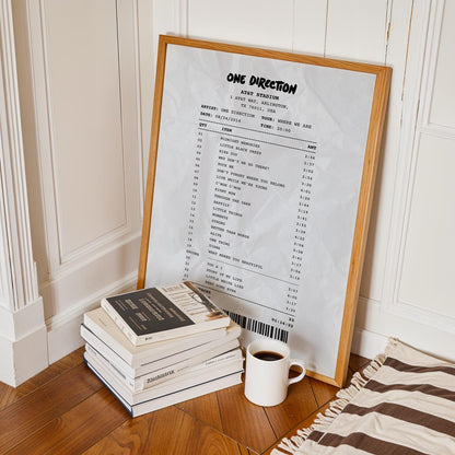 Instant download custom receipt setlist digital print great music gift for concert lovers