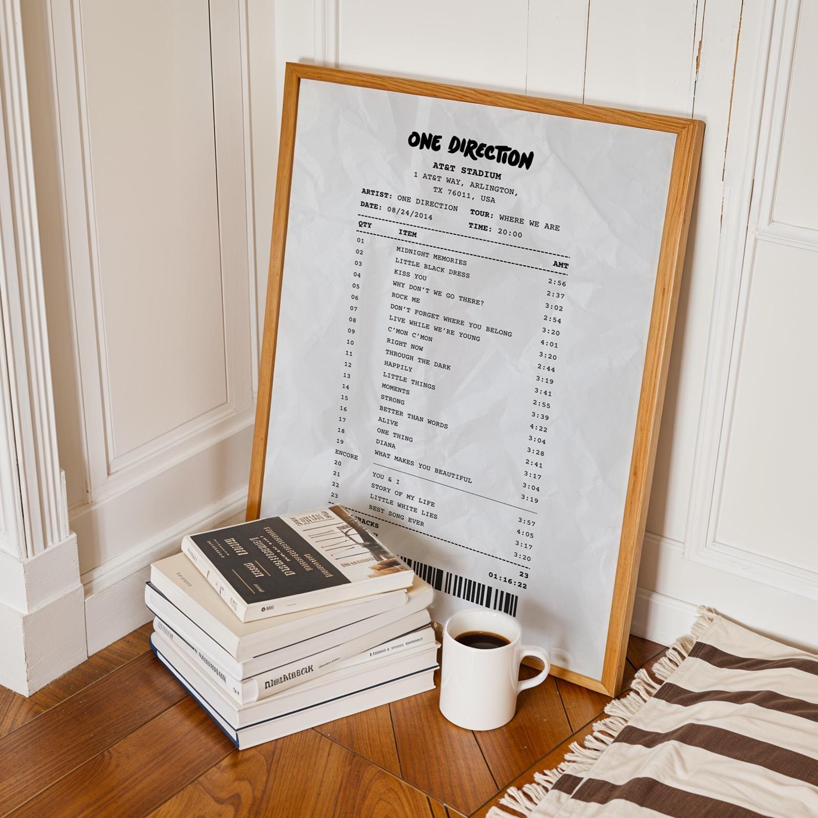 Instant download bespoke receipt setlist digital print great music gift for music venue lovers