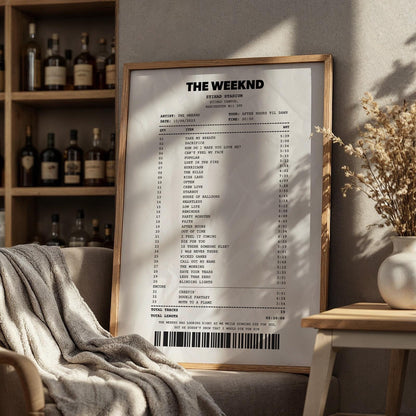 Printable concert setlist poster receipt design personalised digital file for music fans