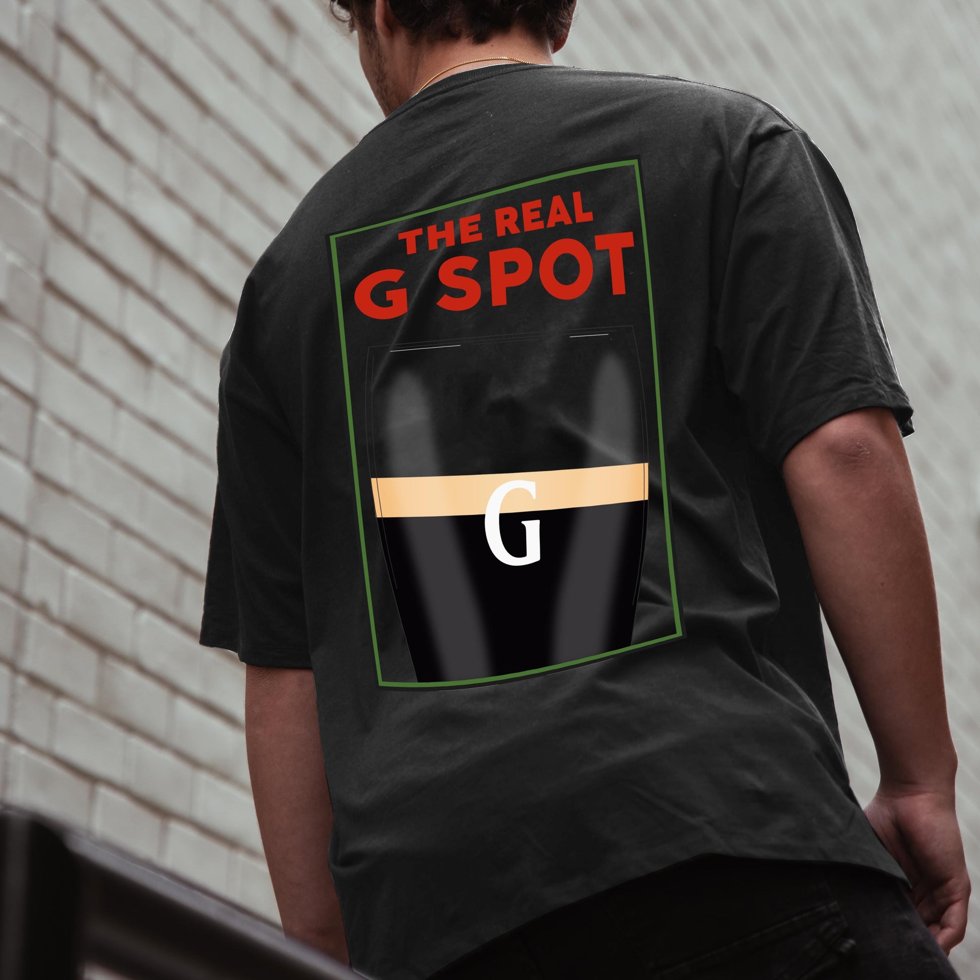 “The Real G Spot” graphic shirt with split G pint, great dad or boyfriend gift.