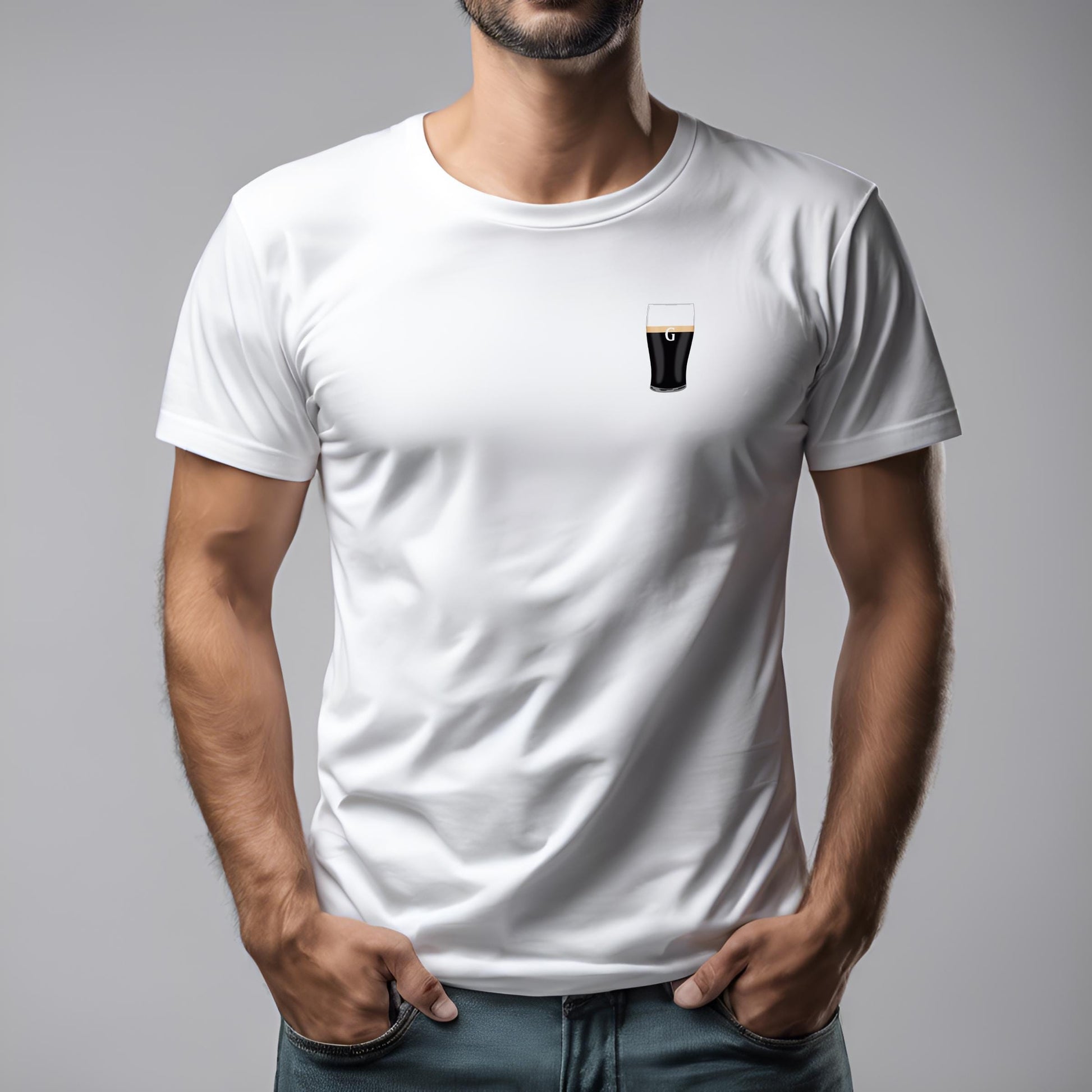 Rude vintage beer tee with split G pint design, perfect for dad or boyfriend.