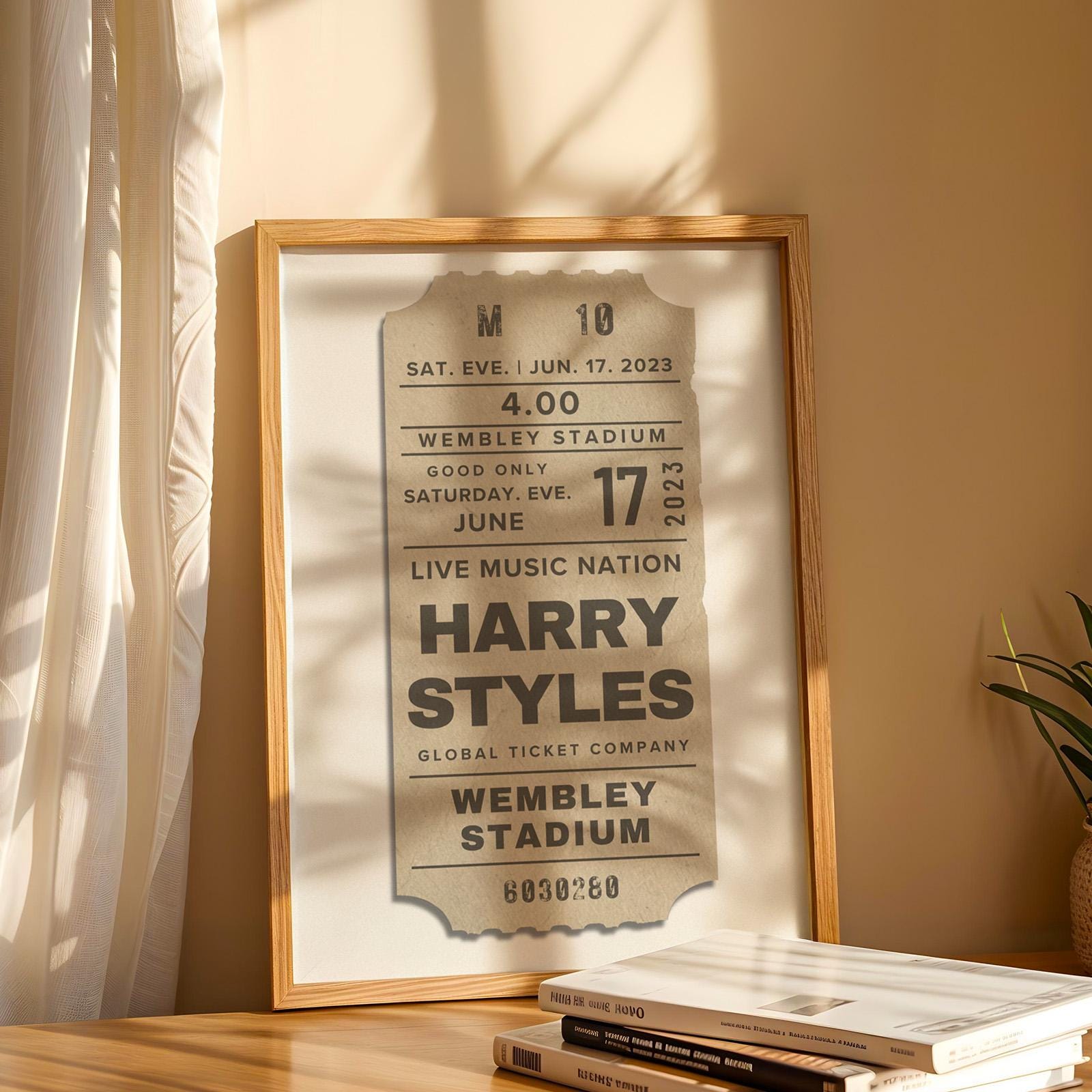 Digital download set of three customised concert ticket posters, neutral tone bundle for music gifts. quick and instant download