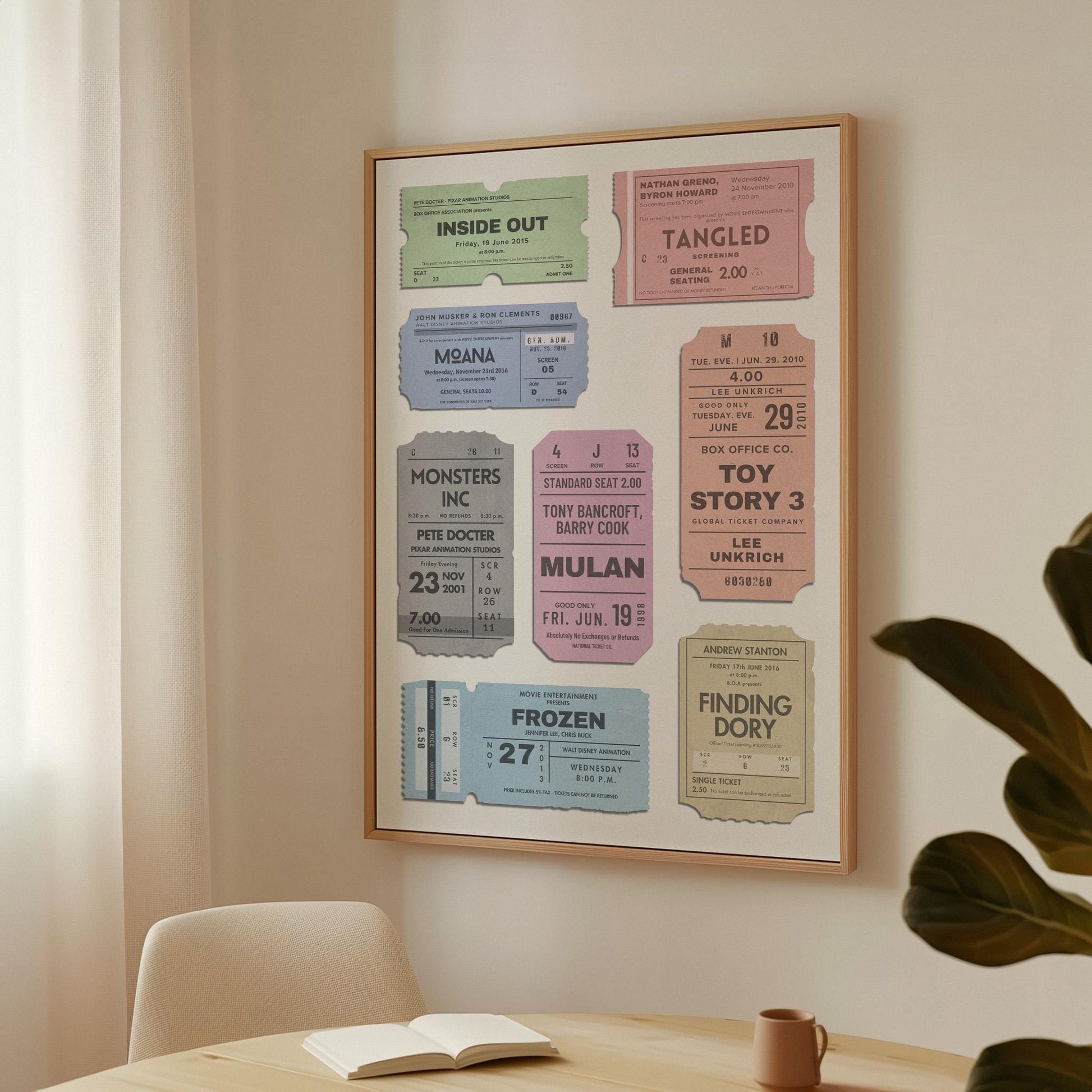 Downloadable digital vintage cinema event art with up to 10 tickets, ideal nostalgic gift. Trendy girly pastel