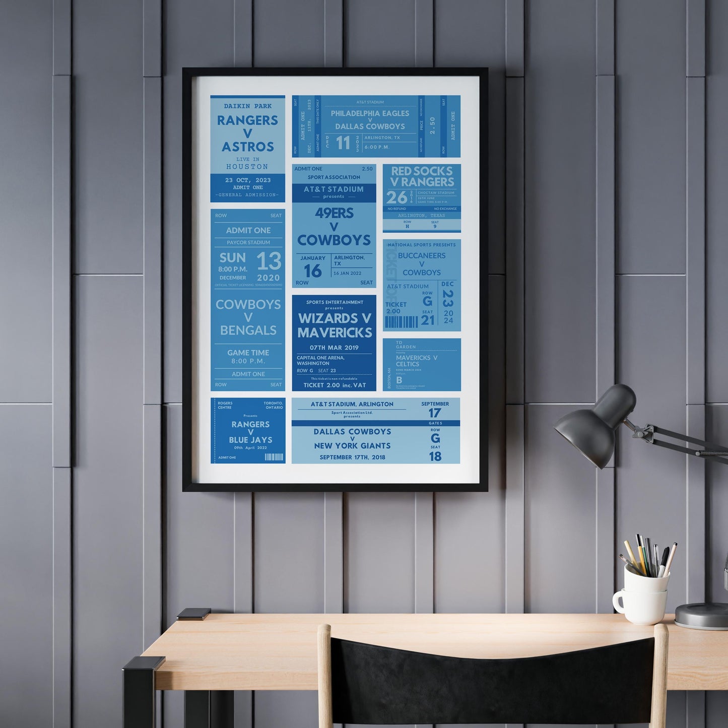 Personalized vintage athletic venue print, nostalgic keepsake gift for football, rugby, hockey, basketball and more.