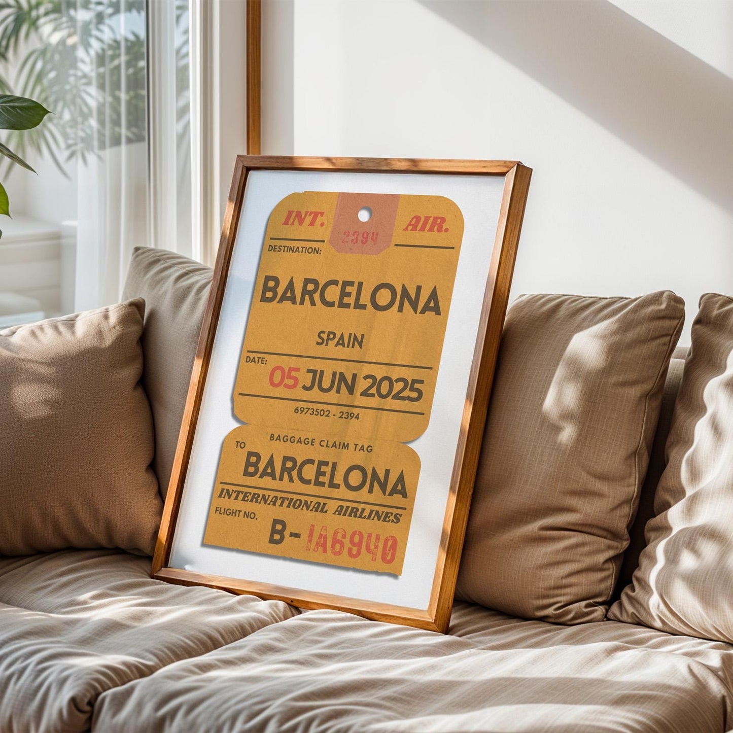 thoughtful one of a kind viral yellow custom ticket print, unique travel gift with dates and destinations of your choice.