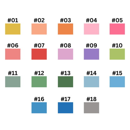 Neutral luggage tag printable file with colour options for the airport code. A chart showing the colours available