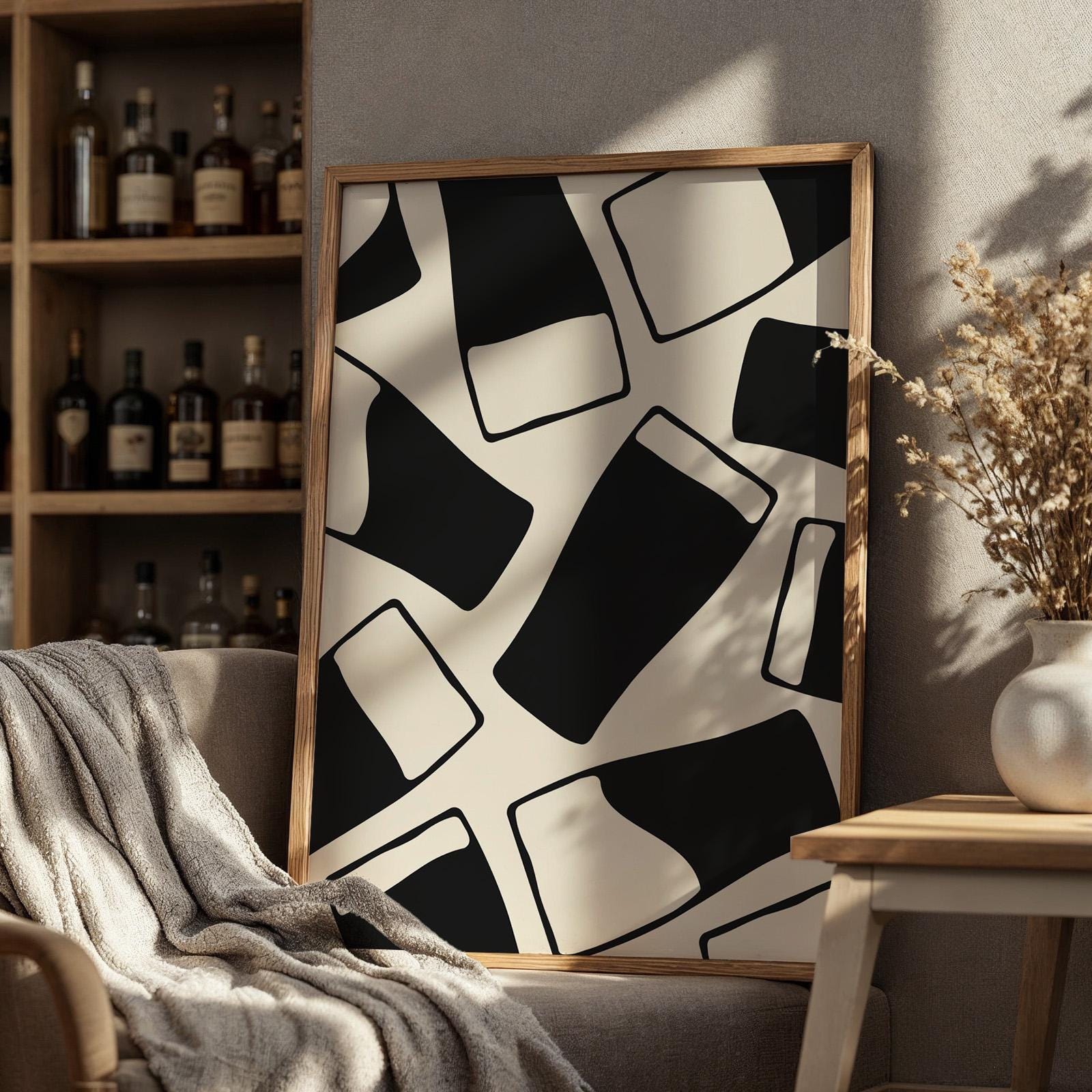 Instant digital file of monochrome masculine irish glass repeat print, great for pub room decor and gifts.