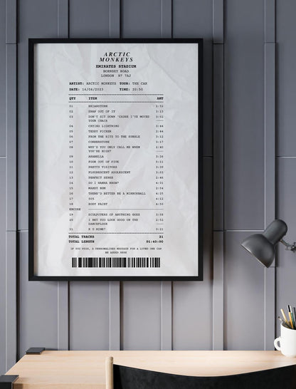 Personalised digital concert receipt print perfect keepsake gift for live music memories