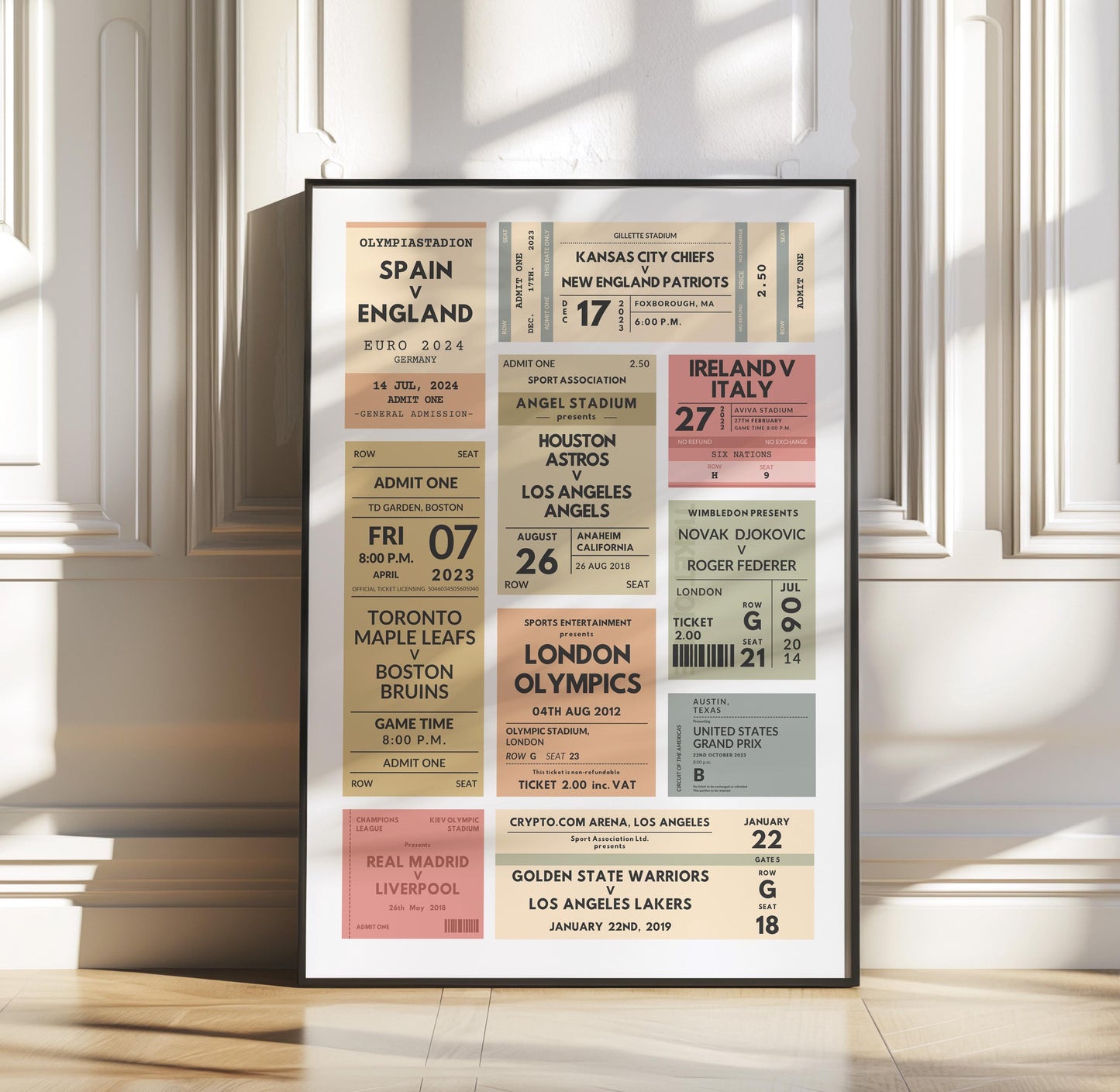 Downloadable vintage sport game digitalised print, customizable nostalgic gift for football, rugby, hockey, basketball.