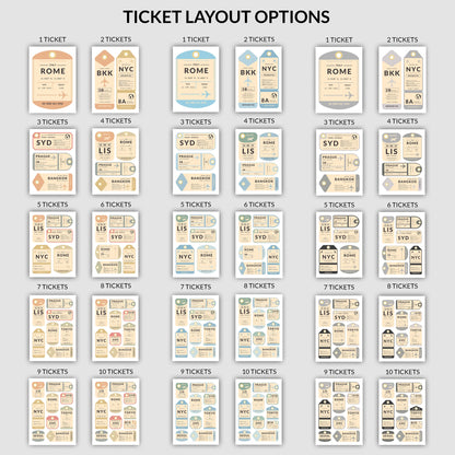 Vintage airport tags framed poster can have up to 10 luggage tag stubs on it for all of your travels and holidays.