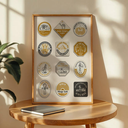 Printable Egyptian beer mat art with pyramids and Cairo. Perfect for travellers quick gift for pub fans and travellers.