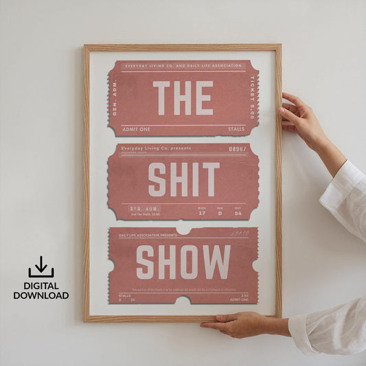framed wall art of digital file. funny poster design of vintage ticket stubs.