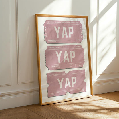 a gossip inspired girly yap yap yap ticket poster