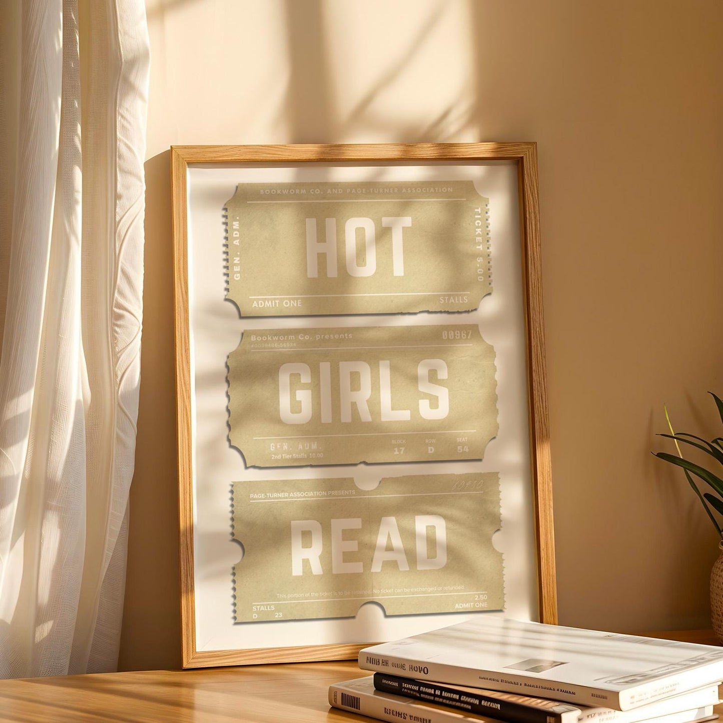 a minimalist ticket vintage design wall art piece. trendy and chic