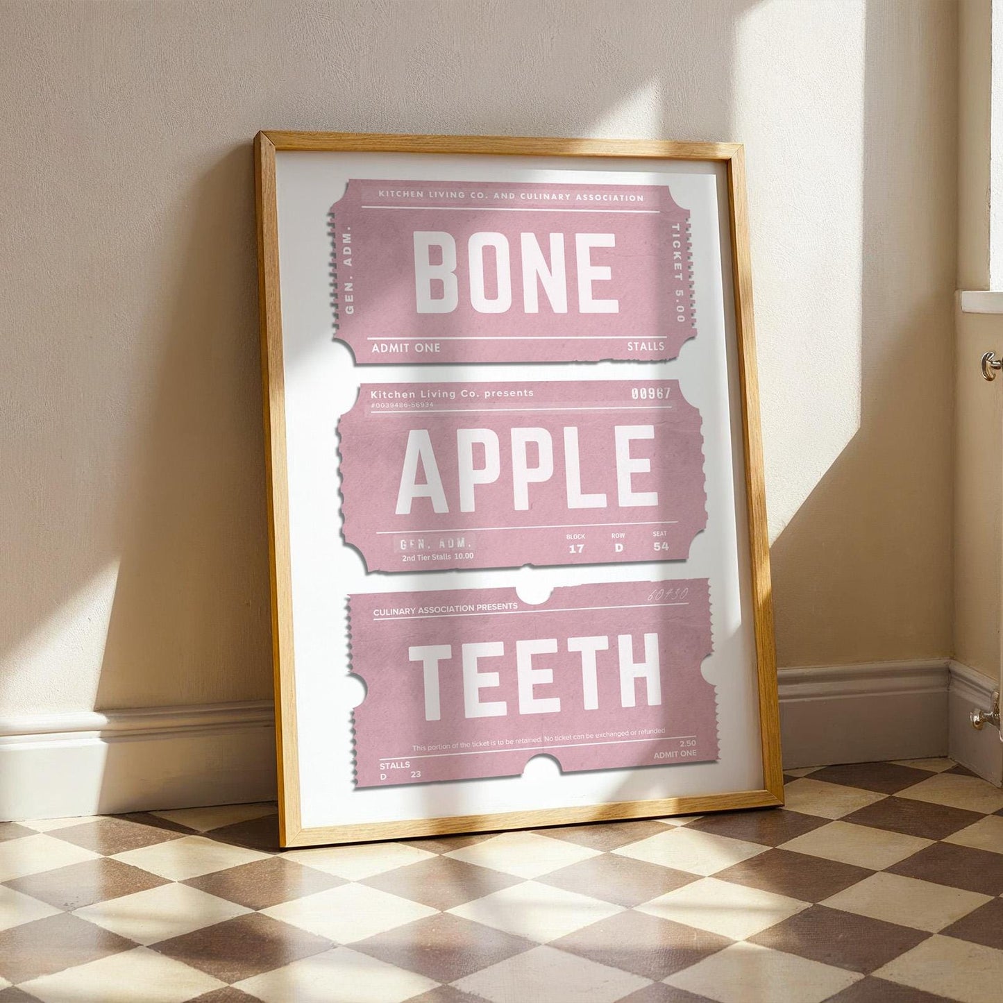 realistic worn nostalgic ticket print saying bon Appetit in a pun
