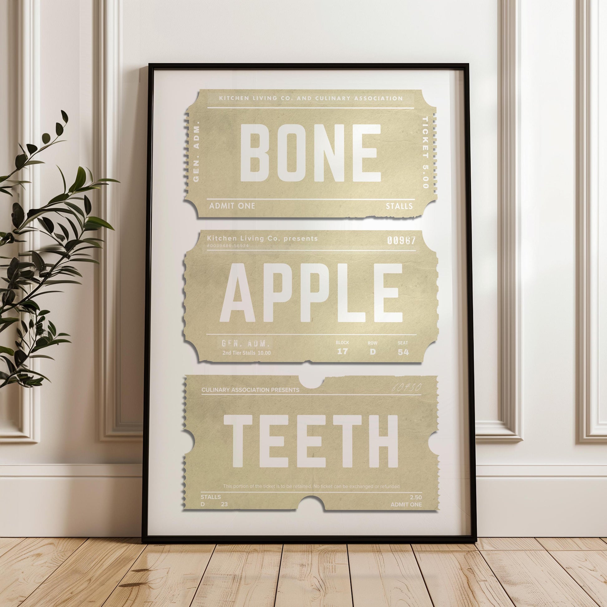 a black framed A3 print with a punny play on words.
