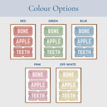 colour choices for this print are blue, red, green, pink and off white