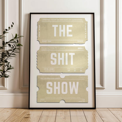 off white cream colour minimal art of a worn nostalgic events print with a funny saying