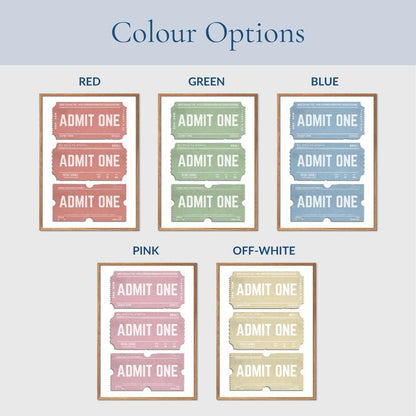 the posters colour options are red, green, blue, pink and off-white. to suit any decor style and home