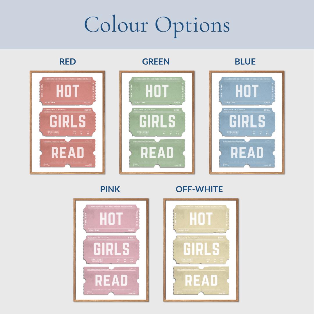 colour options for this wall art piece are blue, red, green, off white and pink