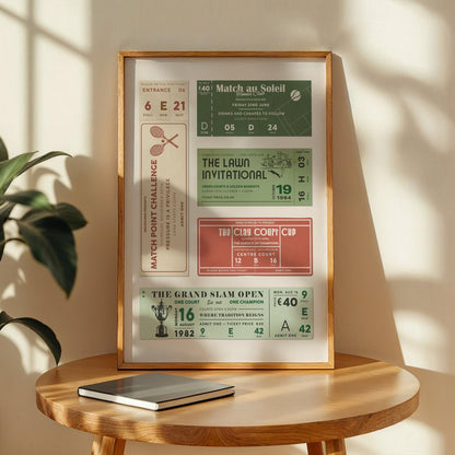 green red cream and white collage print perfect gift idea for tennis lovers.