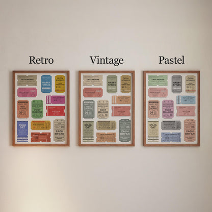 The unique one of a kind music print can be made for you in the colour schemes of vintage, retro or pastel