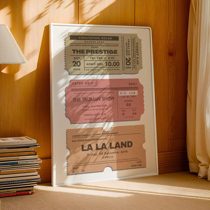 custom home decor framed in oak leaning on wall in office