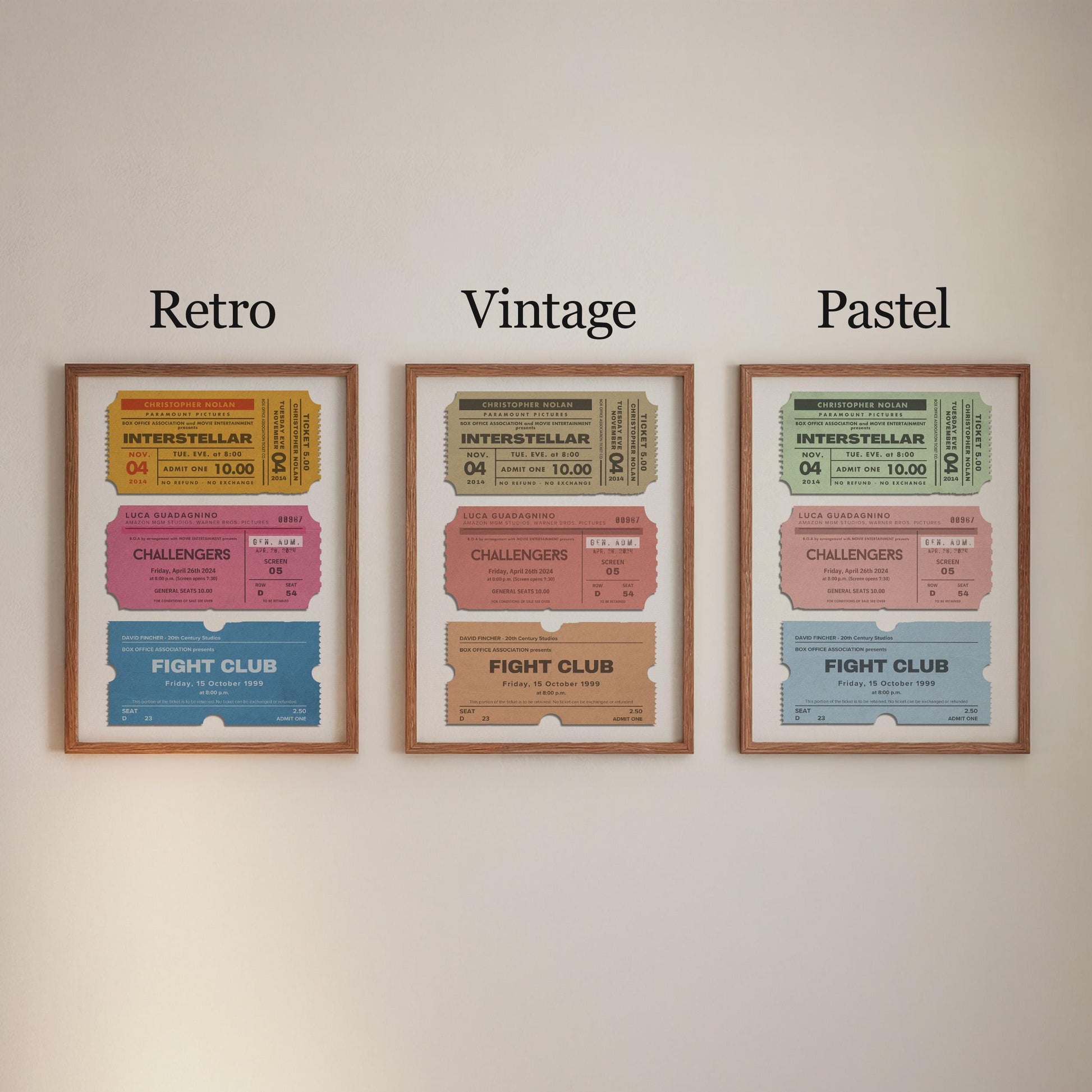 available colour schemes are retro, vintage or pastel for the poster