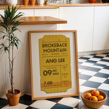 Yellow Custom Movie Ticket Stub Poster