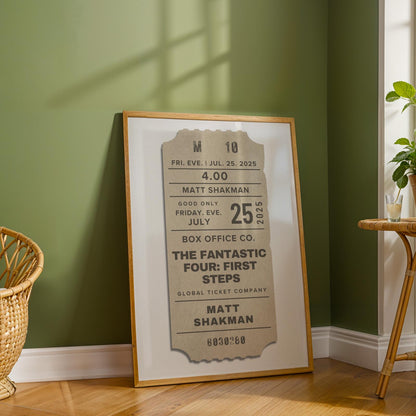 a green wall in home with beige sand colour personalised wall art.