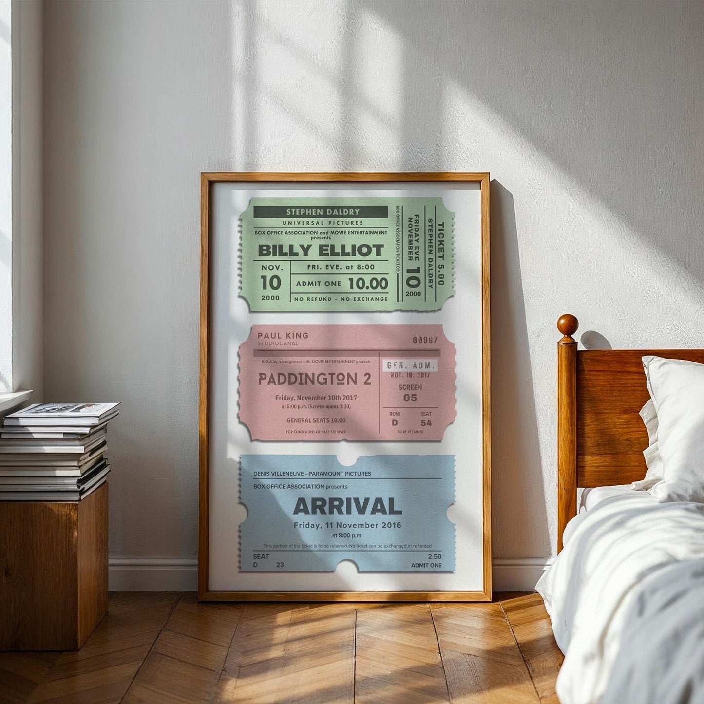 date night classics blockbuster wall art leaning on wall