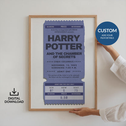 digital poster of film ticket retro inspired.
