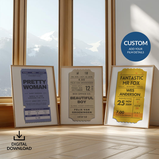 vintage hallmark movie ticket stub art trio bundle.