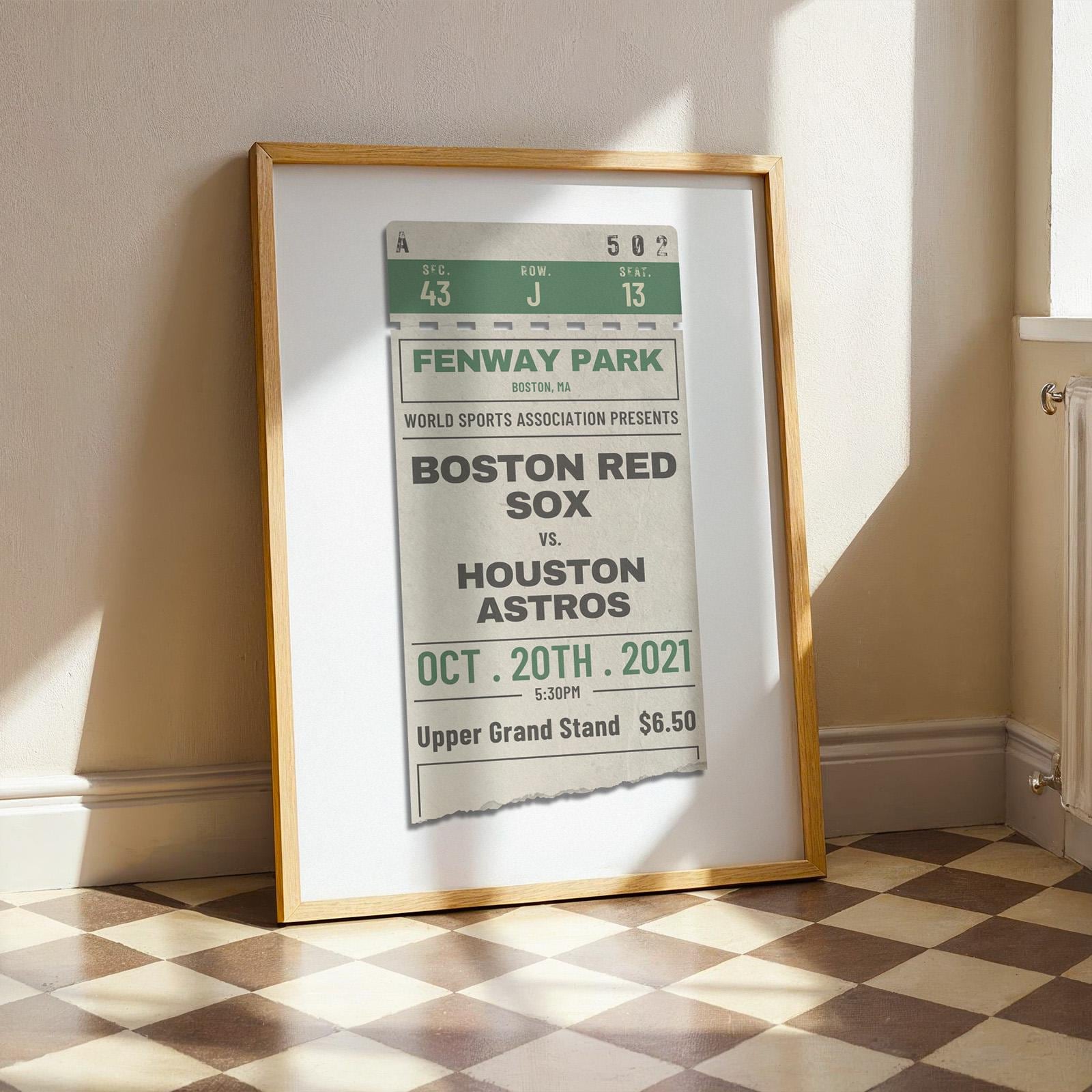 vintage ticket stub nostalgic style art poster perfect for a man cave or mans apartment