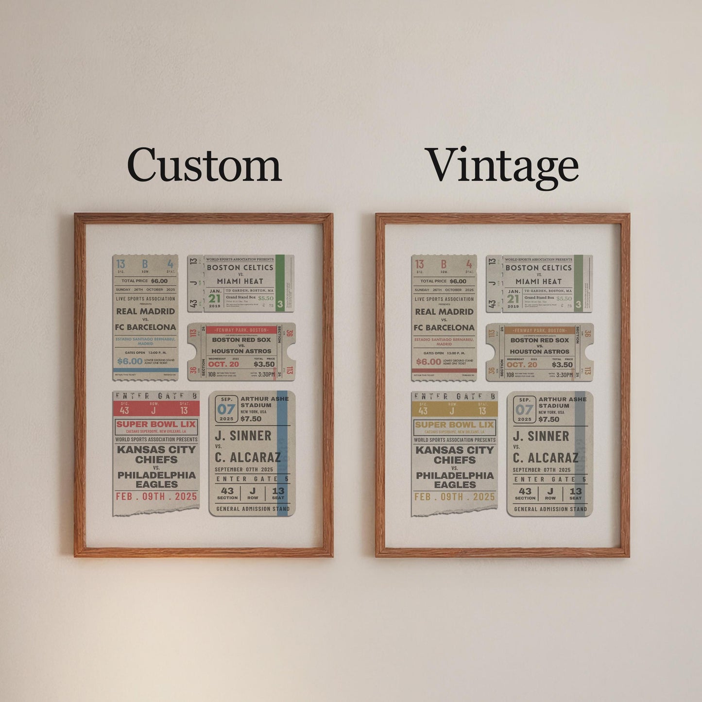 pick between a vintage muted colour scheme or personalised your own with our custom colour scheme option.