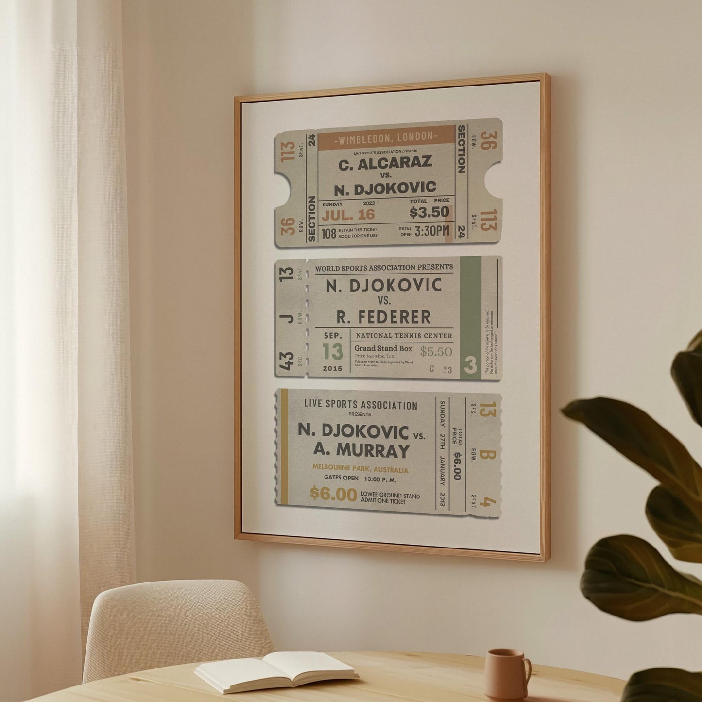 a gift idea for football fans and soccer lovers. centre piece art in dining room.